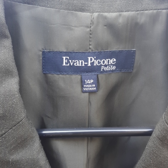 Evan Picone Petite Green military Blazer 4p - Picture 2 of 4